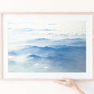 Asian wall art, minimalist Japanese landscape photograph, mountains in Japan photography prints, large artwork for minimal interiors image 2