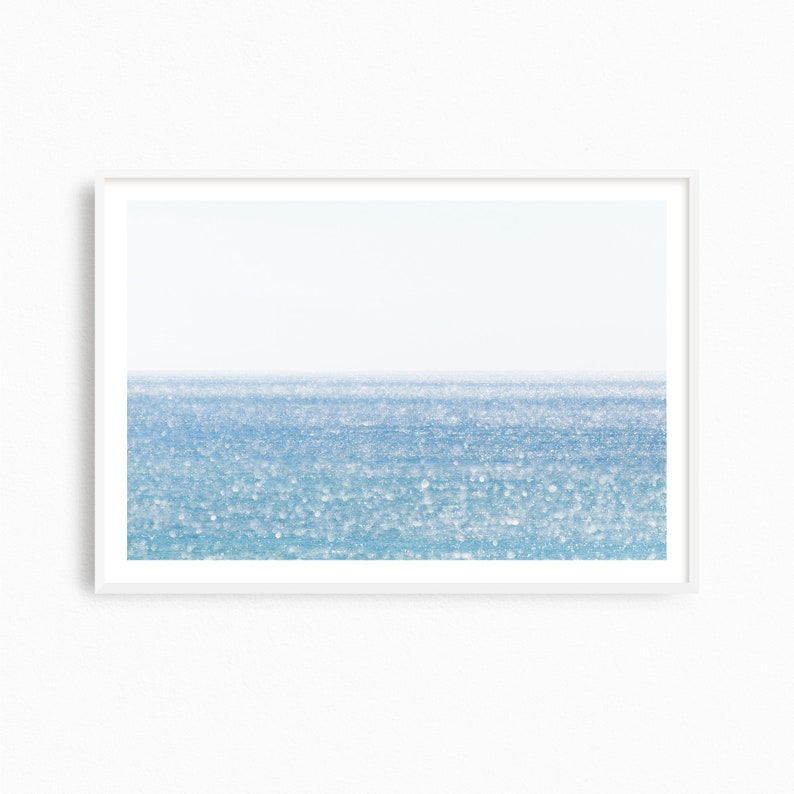 Minimalist ocean wall art, oversized art print, coastal photography prints, Gulf of Mexico Florida photograph, blue coastal wall art image 1