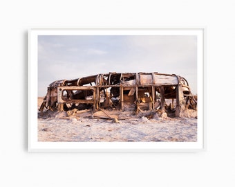 SoCal wall art, large Salton Sea print, Airstream art print, Bombay Beach CA photography print, post-apocalyptic art, oversized artwork