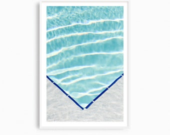 Turquoise Swimming Pool Photography Print: Tropical Wall Art