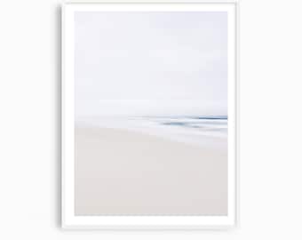 Minimalist beach photography print, neutral coastal decor, beach wall art. Large artwork for Gulf Coast Florida interior design