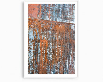 Abstract Rust Photography Print: Oversized Industrial Wall Art