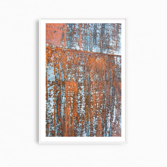 Abstract Rust Photography Print: Oversized Industrial Wall Art