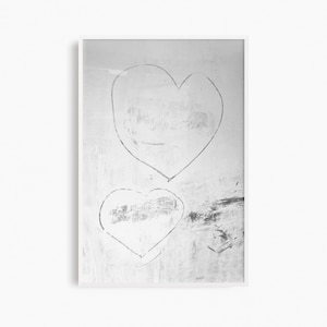 Gray Hearts Art Print: Minimalist Artwork, Valentine's Day Gift, Photography Print