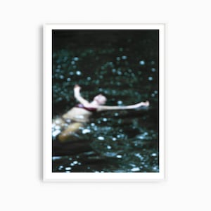Nightswimming Art Print: Ethereal Woman in Dark Water, Contemporary Photography