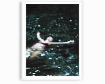 Swimming art, swimming photography print, floating woman print, female figure swimmer art, oversized wall art, contemporary photograph