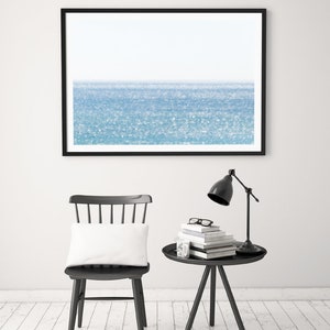 Minimalist ocean wall art, oversized art print, coastal photography prints, Gulf of Mexico Florida photograph, blue coastal wall art image 5