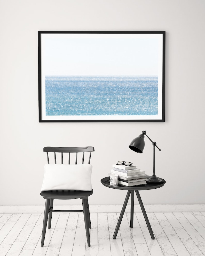 Minimalist ocean wall art, oversized art print, coastal photography prints, Gulf of Mexico Florida photograph, blue coastal wall art image 5