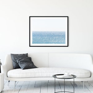 Minimalist ocean wall art, oversized art print, coastal photography prints, Gulf of Mexico Florida photograph, blue coastal wall art image 7