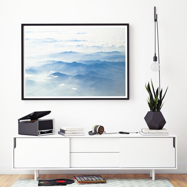 Asian wall art, minimalist Japanese landscape photograph, mountains in Japan photography prints, large artwork for minimal interiors image 4