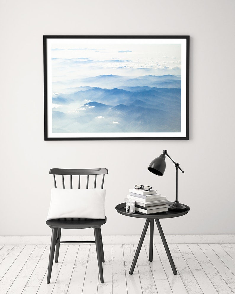 Asian wall art, minimalist Japanese landscape photograph, mountains in Japan photography prints, large artwork for minimal interiors image 3