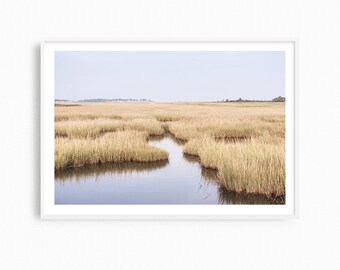 Large coastal wall art, New England coastal art print, oversized marsh photography print, coastal decor, marsh landscape photographs