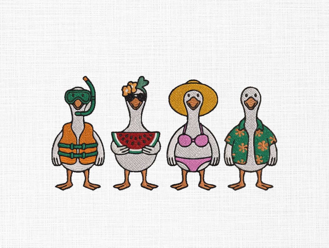 Goose Custom Goose Embroidery Design Bundle: Funny Goose Crew (digital Download 6 ...
