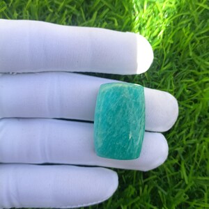 100% Natural Amazonite Cabochon Stone Cushion l Shape Sky Blue Colour Semi precious Gemstone Panded Making for Hand Polished Stone.