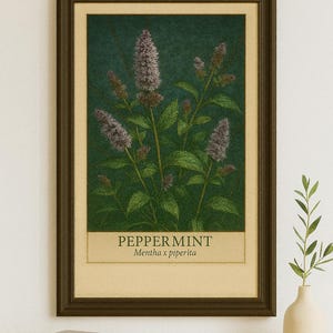 Vintage Botanical Print – Peppermint | Digital Download Wall Art