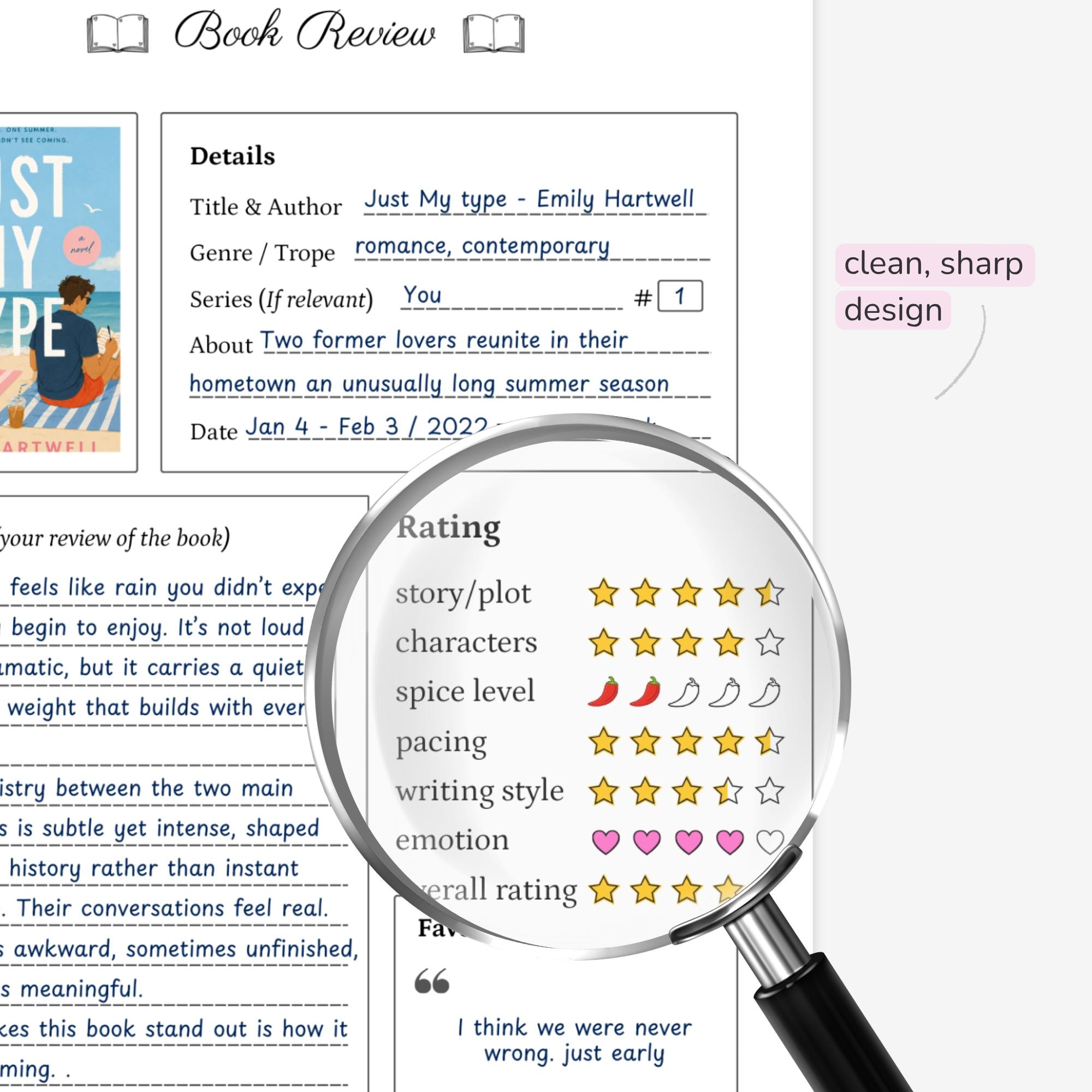 Printable Book Review Template | Book Review Sheet, Pages | Book Rating ...