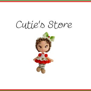 Strawberry Girl clay doll- Clays for bows- clay doll, clay dolls, bow centerpieces, clay center for bows, island princess clay doll
