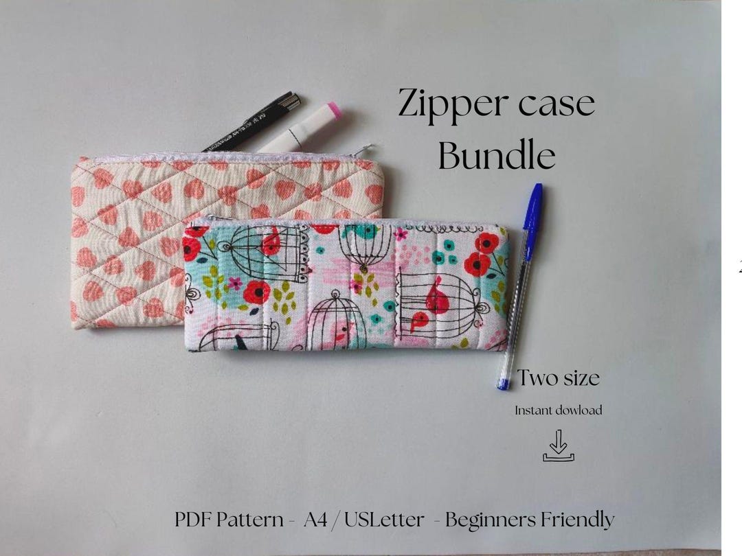 Padded Zipper Case Pattern PDF | Beginner Friendly Pencil Pouch ...