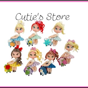 Princess inspiration clay doll- Clays for bows- clay doll, clay dolls, bow centerpieces, clay center for bows, muneca clay doll