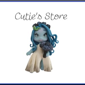 Scary Bride inspired for bows, clays for bows, clay doll, bow centerpieces, clay center for bows, halloween, scary Bride clay doll, bows cla