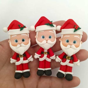 Christmas Santas clay doll- Clays for bows- clay doll, clay dolls, bow centerpieces, clay center for bows, Santas Claus, christmas clay doll