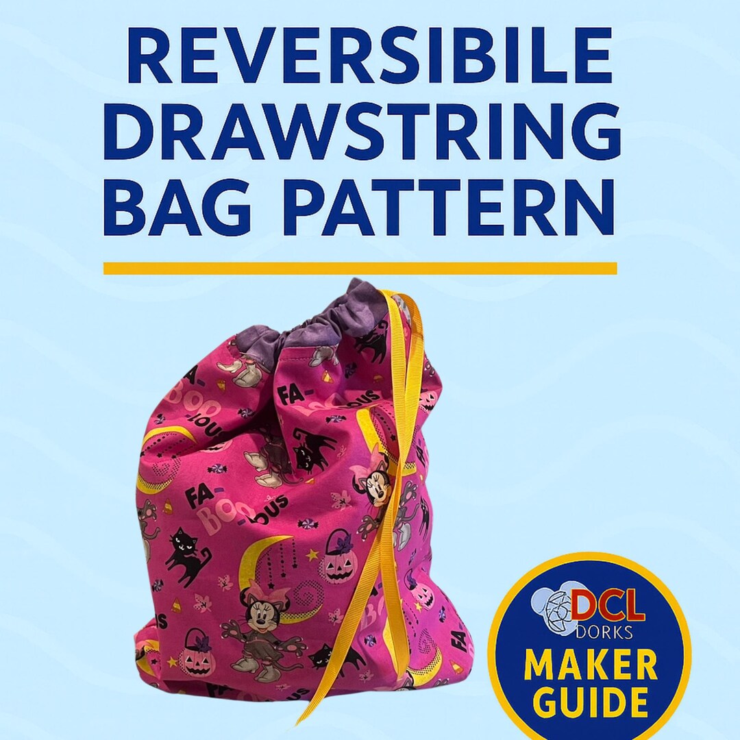 Reversible Drawstring Bag Sewing Pattern: Beginner DIY Tutorial (PDF ...