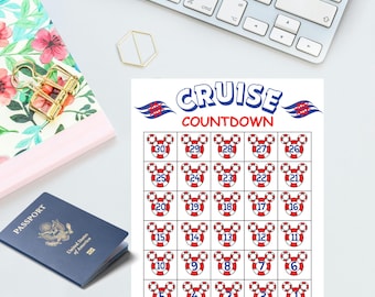 Disney Cruise Countdown Calendar Printable | Cruise Vacation Countdown PDF | Family Planner Activity | Kids & Travel Printable
