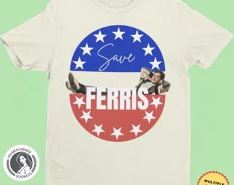 Camiseta "Save Ferris" / "Ferris Bueller Day Off" / Camiseta retro de película de los 80 / Camiseta gráfica vintage divertida