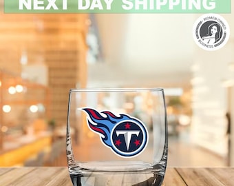 Tennessee Titans Whiskey Glass | NFL Team Rocks Glass, Football Barware | Tailgate item