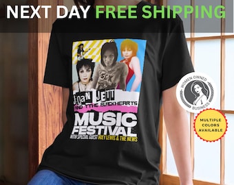 Joan Jett Retro Music Festival Tee Rock Icon Graphic Concert Shirt Unisex Vintage Style