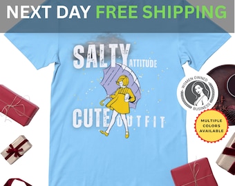 Salty Girl t-shirt Women's Vintage Cotton Blend T-Shirt