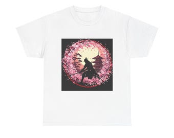 Samurai in Cherry Blossoms T-Shirt | Kyoto Street Japanese Culture