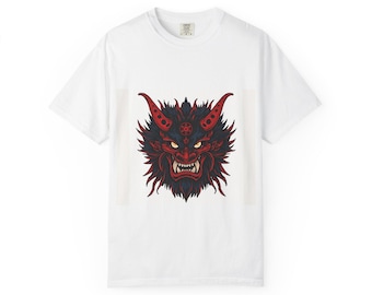 Japanese Yokai Unisex Garment-Dyed T-shirt, Japan Culture, Scary, Monster Shirt, Haunted Tee, Ghost Apparel