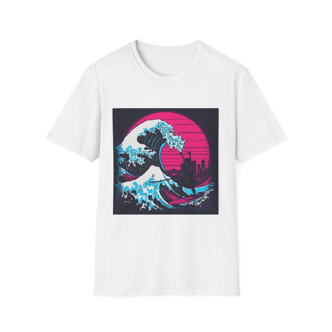 Cyber Samurai Wave Rider 80s Synthwave T-shirt | Hokusai-inspired - Etsy