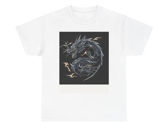 Japanese Dragon Graphic Heavy Cotton Tee, Fantasy Shirt
