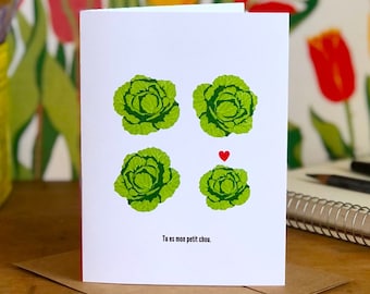 Love Card - Tu es mon petit chou (French) - All Occasion  / Anniversary / Valentine