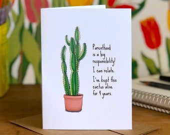 Funny Baby Shower Card - I Kept This Cactus Alive