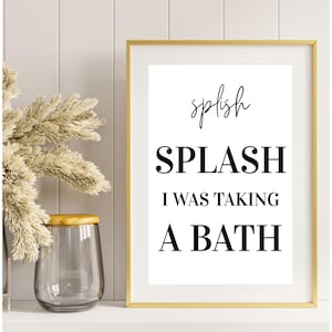 Splish Splash Bathroom Print: Funny Retro Song Lyric Art (Digital Download)