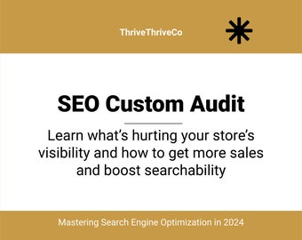 SEO Custom Audit. Maximize sales, boost visibility, enhance searchability, leverage AI and ChatGPT, and watch your store thrive.