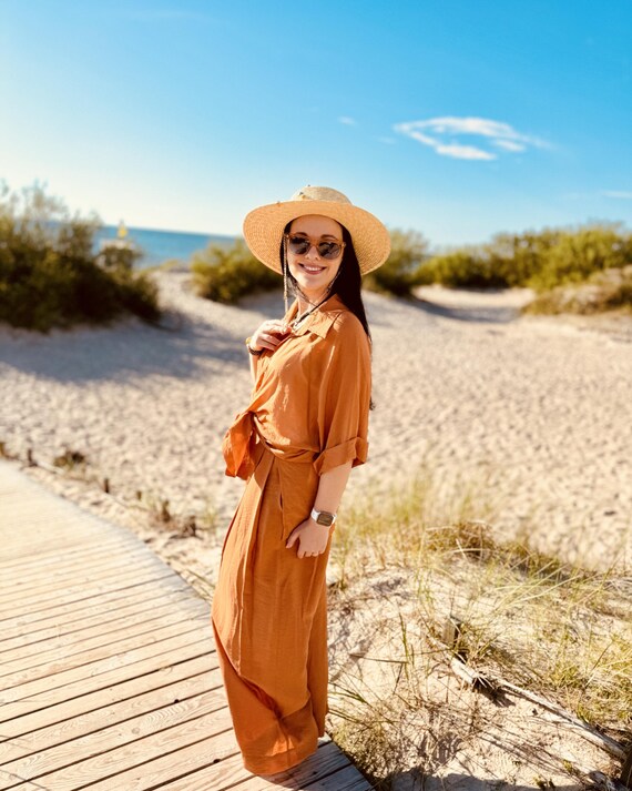 Natural Straw Hat Womens Tan Straw Sun Wide Brim Woven Beach Resort Travel Raffia Woven Straw Hat With Tie | Wide Brim Flat Top Sun Hat  main image 4