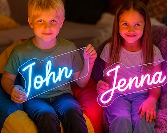 Letrero de neón personalizado con nombre, letrero de neón con nombre personalizado, letrero de nombre personalizado para niños, decoración de habitación infantil, letrero con nombre para niños, letrero de regalo, letrero de neón para dormitorio