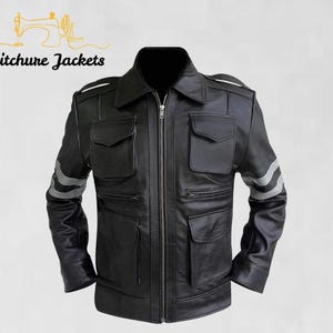 Ultimate RE6 Resident Evil 6 Leon Scott Kennedy Gaming Cosplay Black Leather Jacket | Video Game Style
