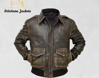 RARE Vintage 1986 Avirex Type A-2 Old Leather Flight Jacket With