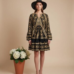 chinese dress ladies Printed Polyester Long Halter Dress (3256) – Karma Highway main image 0