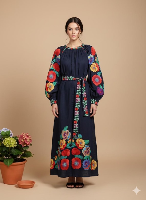 chinese dress ladies Women's Blue and White Pattern Maxi Dress-Always Amalfi main image 0