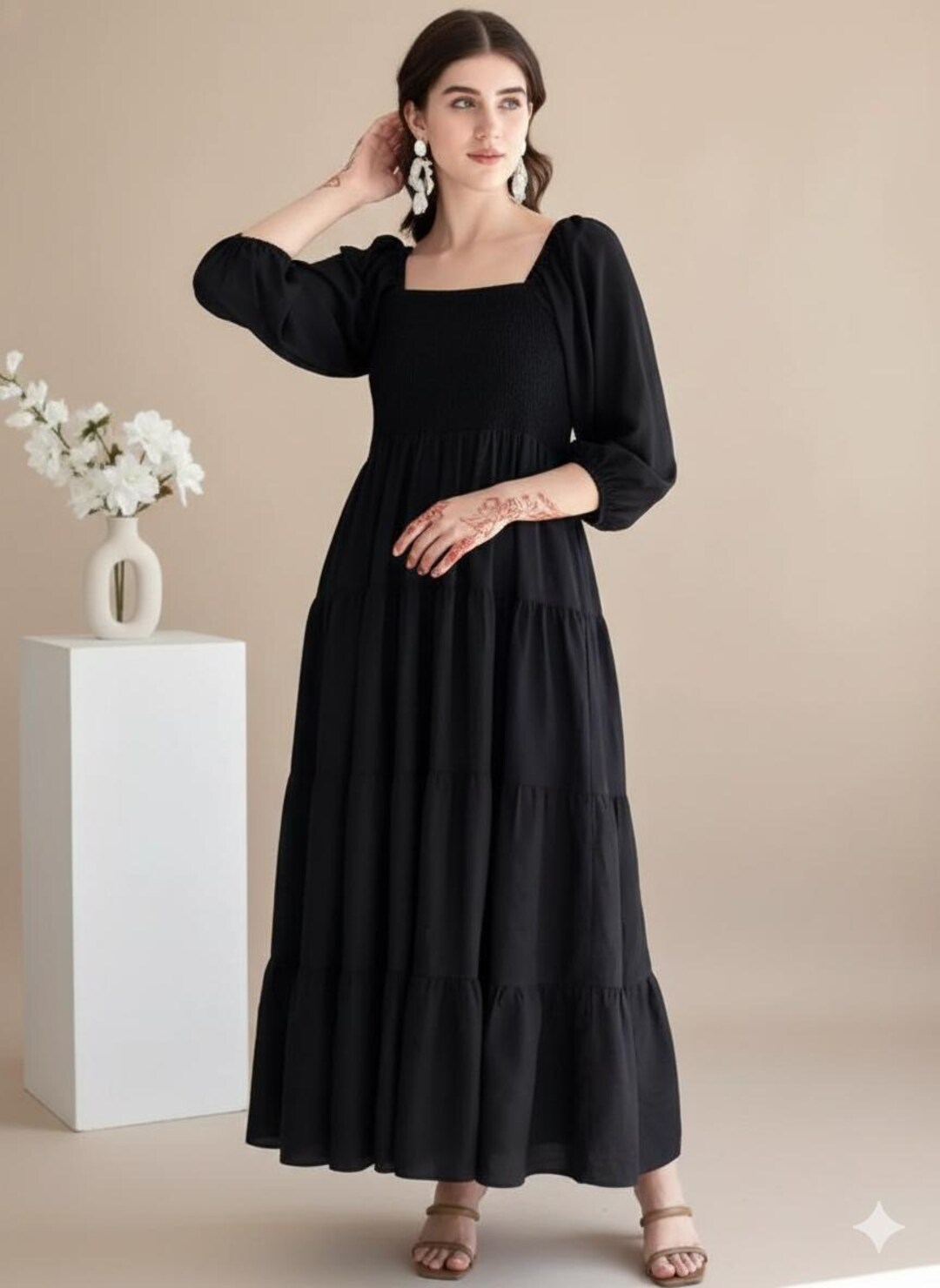 black mini party dresses Birthday Girl Dress guest Edna Maxi Dress - Color:Sienna
