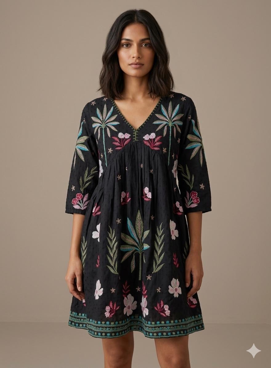 seasalt line strokes dress Seasalt Line Strokes Dress Regular Inked Foliage Onyx – Shirley Allum  Boutique main image 0