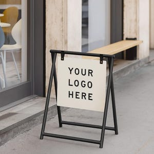 Sidewalk Sign - Sidewalk A-Frame Sign - Outdoor Blade Cafe Display - Swinging Sandwich Sign - Shop Front Frame Signage