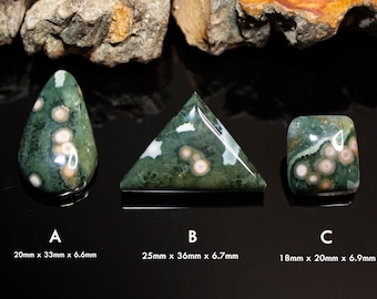 Ocean Jasper, Hand Cut Cabochons, Natural Gems from Madagascar, Gemstones for jewelers or collectors, Jewelry making supplies