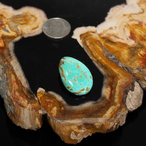 Royston Turquoise Cabochon, 14.9ct. Natural Nevada Hand Cut Gemstone, Gems for Jewelers and Collectors